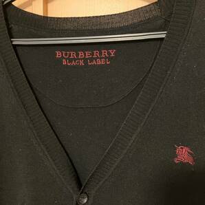 Burberry バーバリー メンズ長袖ニットカーディガン ブラック 黒 Mの画像3