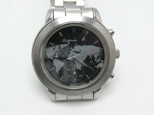 * Hello camera * 0314 Agnes B Agnes b V654-6164 wristwatch junk treatment necessary repair life waterproof men's 1 jpy start 