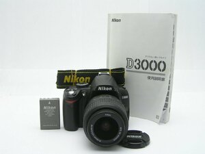 ★ハローカメラ★0215 Nikon D3000 (18-55mm F3.5-5.6G VR) 1020万画素【本体,説明書とバッテリーのみ】 動作品 現状 1円スタート 即決有り