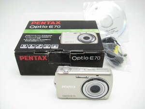 ★ハローカメラ★0382 PENTAX Optio E70 1000万画素 (撮影OK) SDカード/単三2本使用 【本体と箱のみ】難有 動作品 1円スタート 即決有り