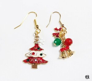 Art hand Auction 【 雅 】可愛いクリスマス｡o○ピアスR, ハンドメイド, アクセサリー(女性用), イヤリング, ピアス