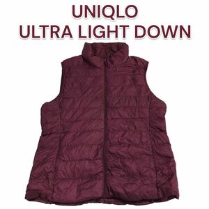 UNIQLO ULTRA LIGHT DOWN ユニクロ ウルトラライトダウンベスト 臙脂 エンジ サイズXL