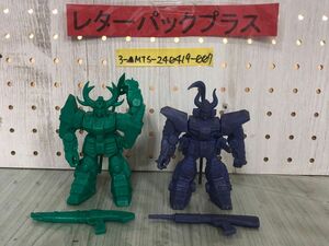 3-▲2体セット モビルスーツ 戦国伝 ビッグ武者頑駄無 武者ガンダム MK-II 武者ZZガンダム サンライズ 緑 紫 汚れ有り高さ約11cm