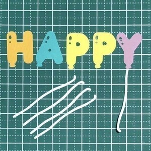 （3257C）文字風船　happy★カット