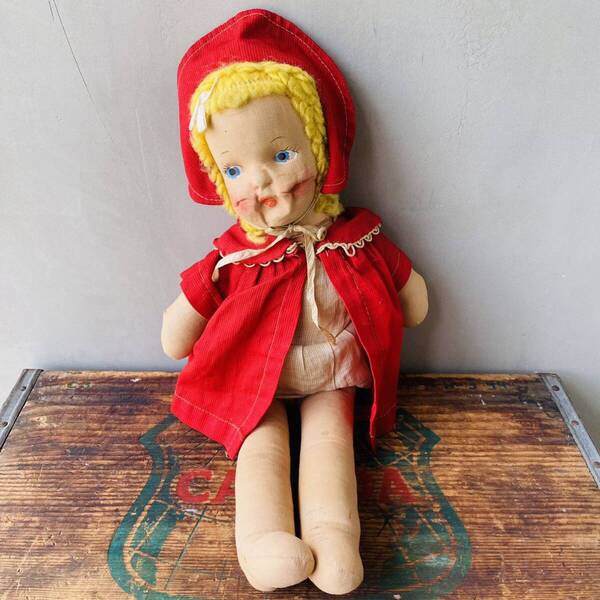 【1940s USA vintage】Little Red Riding Hood vintage doll 赤ずきん 人形