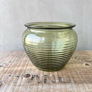 【USA vintage】GLASS DIVISION VASE グラスデビジョン　花瓶　小物入れ　アメリカ　ビンテージ