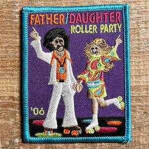 【USA vintage】ワッペン　Father/ Daughter Roller Party イベントパッチ　お父さんと娘　アメリカ　ビンテージ