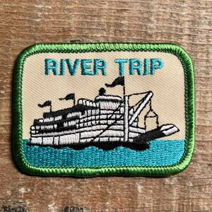 【USA vintage】ワッペン　RIVER TRIP Mississippi 船　ミシシッピー　アメリカ　ビンテージ