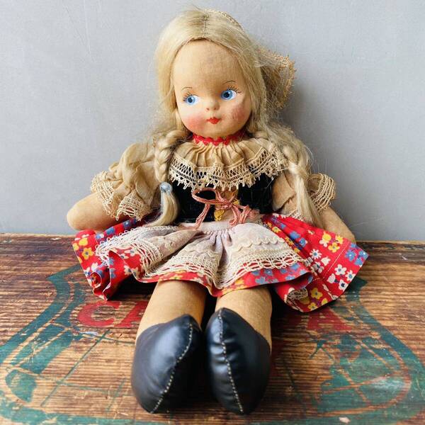 【1940s-1950s vintage】 doll オランダ 少女 ビンテージドール