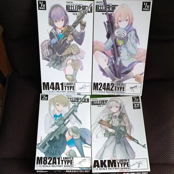 figma　トミーテック TOMYTEC リトルアーモリー　M4 AKM×2 M24 M82 セット 未組立 プラモデル1/12