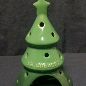 未使用 LE CREUSET ル クルーゼ ツリーキャンドルスタンド グリーン キャンドル付き キャンプ クリスマスの画像2