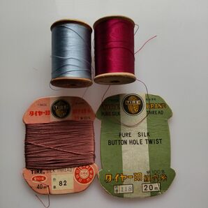 (31)昭和レトロ　ミシン糸　手縫い糸　台紙　４点　タイヤー印