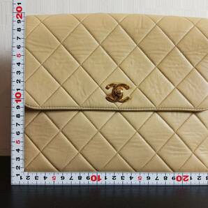 13205-04★シャネル/CHANEL マトラッセ チェーンショルダー ココマーク ベージュ系 ゴールド金具★の画像2