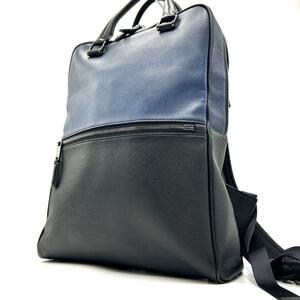  regular price 50000 jpy Fujita ka rucksack backpack business bag briefcase leather FUJITAKA made in Japan commuting A4PC blue black black navy 