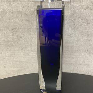 ＃12307【現状保管品】Baccarat バカラ クリスタルガラス Oceanie オセアニア ブルー 花瓶 ベース 箱付き フラワーベースの画像5