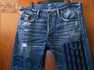  Denim & supply Ralph Lauren DENIM&SUPPLY RALPH LAUREN damage processing repair processing crash processing Denim pants 