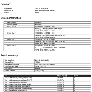 1866MHz 16GB 4枚組 合計 64GB MacPro用メモリー 2013 モデル用 240pin DDR3 14900R RDIMM 2009 2010 2012 Z620 Z820 動作確認済 #0403Bの画像5