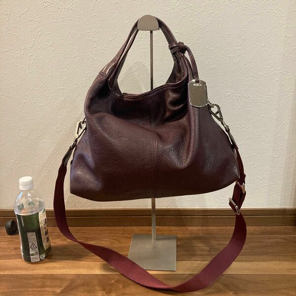 【美品】FURLA フルラ レザー 本革製 2way トートバッグ ショルダー