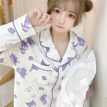 春新作　パジャマ　長袖　可愛い　紫　クロミちゃん_画像2