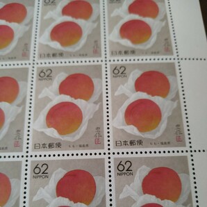 未使用 記念切手★もも(福島県） 東北ー９ 62円切手20枚 1シートの画像3