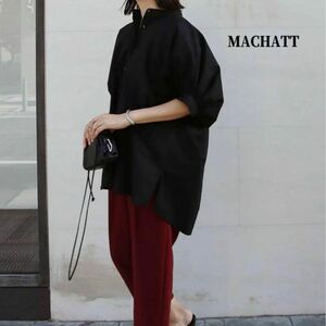 MACHATT マチャット　ビッグスリーブ　バンドカラー　ブラウス　フリー