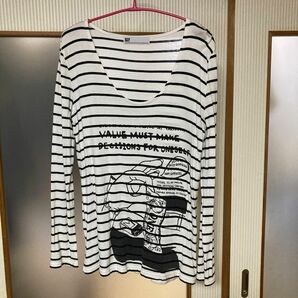 ボーダー カットソー ホワイト 長袖 ロンT 長袖Tシャツ SLY ボーダー