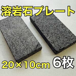 溶岩石プレート20×10cm 6枚 隠れ家 バスキング 陸地の画像1