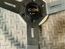 C-ONE 本革ステアリング 純正 ホーンボタン 付き ステアリング INTERGET C-ONEスポーツ 350mm インターゲット レザーステアリング_画像2