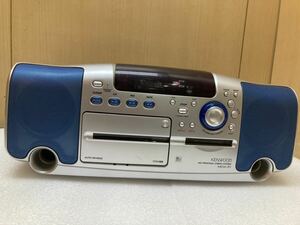 HY0768 KENWOOD/ケンウッド　MD／CD／ラジカセ　ブルー【MDX-F1】MD/CD再生OK テープ再生NG 他未確認　現状品　0403