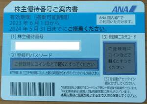 番号通知★ANA 全日空 株主優待券 1枚（有効期限2024年5月31日まで）