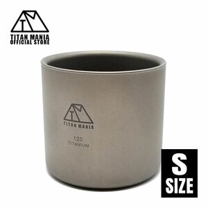 TITAN MANIA titanium любитель двойной wall cup 120ml S размер титановый 2 -слойный структура легкий крепкий старт  King кружка горячая вода . кемпинг сопутствующие товары 