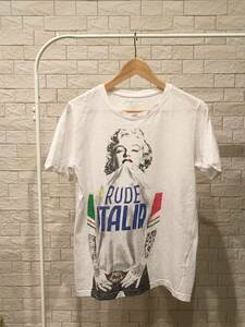 rudeiscool.com 半袖 Tシャツ Mサイズ ホワイト マリリンモンロー MADE IN ITALY ルードイズクール イタリア製