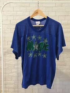 VENUS ATHLETIC WEAR 半袖 Tシャツ Lサイズ ブルー メッシュ ビンテージ ヴィーナス アスレチック ゲームシャツ ビブス 90s MADE IN USA