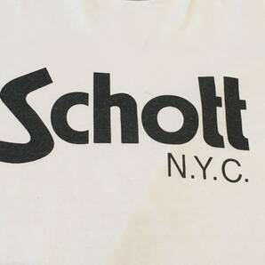 Schott N.Y.C. 半袖 Tシャツ Lサイズ ホワイト MADE IN USA ショット ロゴ プリント アメリカ製の画像4