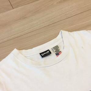 Schott N.Y.C. 半袖 Tシャツ Lサイズ ホワイト MADE IN USA ショット ロゴ プリント アメリカ製の画像3
