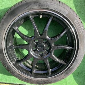 即納 ほぼ新品 Gスピード P-07 17インチ 4H100 6.5J+45 深溝 215/45R17 PIRELLI P8アクア ヤリス スイフト マツダ2 フィットプリウスの画像2