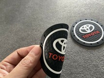 ★トヨタ★1番★車用ノンスリップ ドリンクホルダー 2枚入 カップマット 直径70mm シリコン 滑り止め 丸型 コースター_画像3