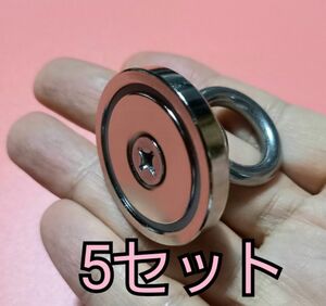 穴が開いた超強力 大型 直径36mm ネオジム磁石 5個 ネオジウムmagnet