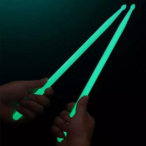 光る ドラムスティック 蛍光 目立つ ネオン 夜光 蓄光 ライブ グリーンの画像4