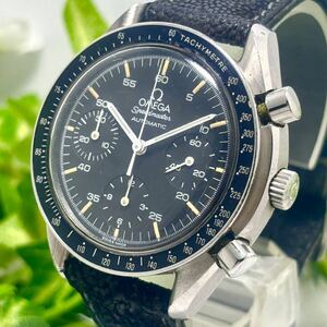 Ω OMEGA SpeedMaster オメガ スピードマスター クロノ正常 起点戻り正常 ★純正ベルト 純正尾錠 ★墨抜けなし 美品 説明書付き