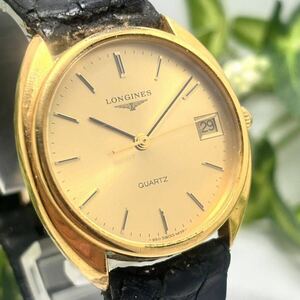 LONGINES ロンジン デイト 950 4839 金文字盤 新品革ベルト付き カレンダー正常 短針早送り正常 稼働