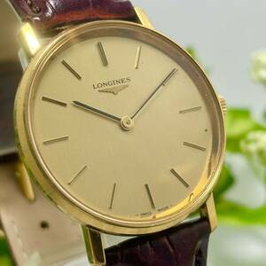 LONGINES ロンジン ★メンズ 手巻き時計 金文字盤 ガラス綺麗 純正リューズ ウォッチ