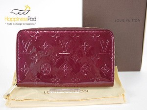 ルイ・ヴィトンLOUIS VUITTON　ヴェルニライン　ジッピーウォレット　ルージュフォーヴィスト　Ｍ91536　美品