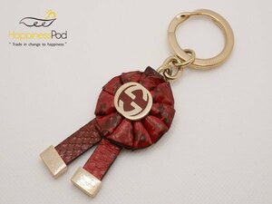  Gucci GUCCI Inter locking кольцо для ключей красный × Gold бесплатная доставка 