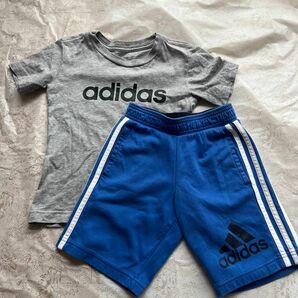 120 アディダスパンツ　adidas ハーフパンツ　半袖Tシャツセット