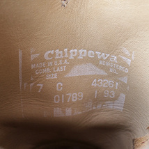 USA製★CHIPPEWA チペワ★ペコスブーツ 7C＝25 ウエスタンブーツ バイカー メンズ レザー カントリー ベージュ スウェード i-700_画像6