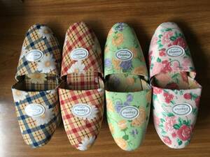  super-discount! interior slippers * floral print * rose. sunflower *4 pair collection * approximately 23~25cm