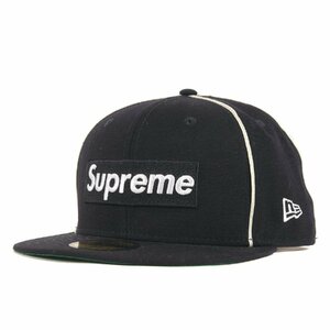 Supreme シュプリーム 17SS NEW ERA パイピング ボックスロゴ ベースボールキャップ Box Logo Piping New Era ネイビー 7 5/8(60.6cm)