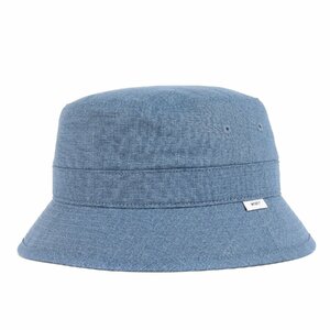 WTAPS ダブルタップス ハット サイズ:L 23SS シャンブレー リップストップ生地 バケットハット BUCKET 03 HAT COTTON RIPSTOP インディゴ