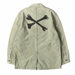 WTAPS ダブルタップス シャツ サイズ:M クロスボーン バックサテン ドクターコート DOCTOR L/S SHIRTS オリーブドラブ トップス